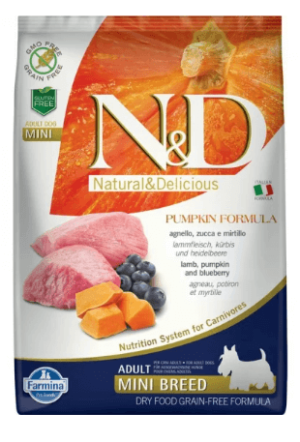 N&D Gabonamentes bárány áfonya sütőtökkel adult mini 7kg
