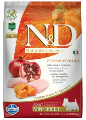 N&D Dog Grain Free csirke&gránátalma sütőtökkel adult mini 7kg